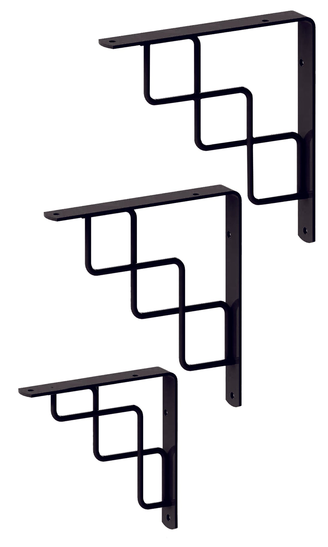 104762 Mensula de acero escalera 200 x 200 mm - color negro