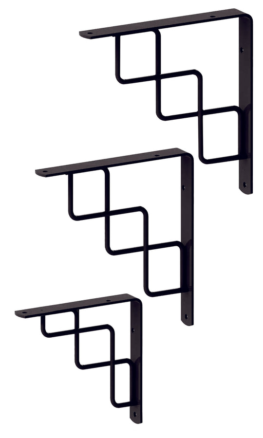 104763 Mensula de acero escalera 250 x 250 mm - color negro