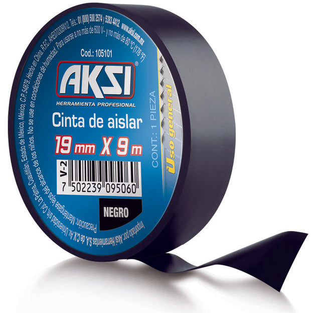 105102 Cinta de aislar negra 19 mm x 18m