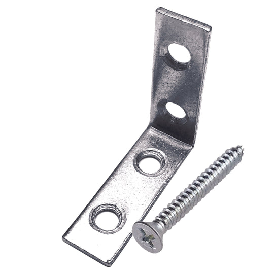 106612 Escuadra esquinera - 30mm x 15mm  - Set de 4 pzs con 16 tornillos