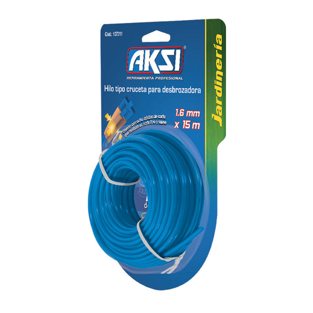 107314 Hilo para desbrozadora tipo cruceta  de 2.7 mm x 12 m