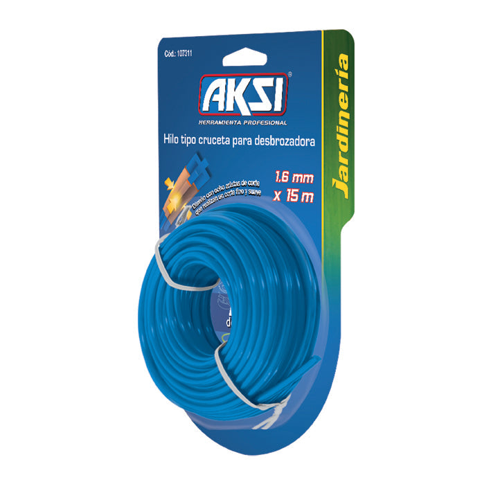 107316 Hilo para desbrozadora tipo cruceta de 3.7 mm x 12 m