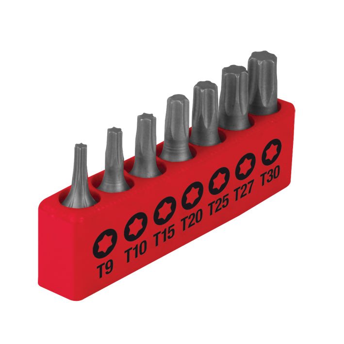 114004 Juego de 7 puntas  TORX  (T9, T10, T15, T20, T25, T27, T30) 25 mm (1")