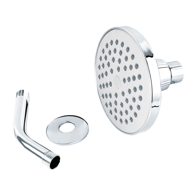 114801 Regadera tipo platillo antisarro de 4 1/2" con brazo y chapeton - AK