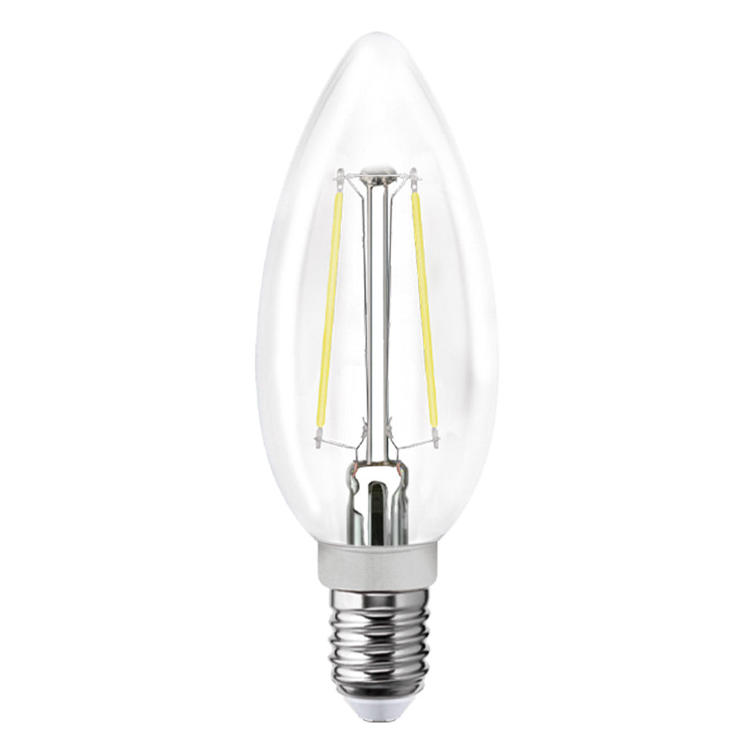 115533 Foco LED filamentos VELA 2W luz calida E12, caja color