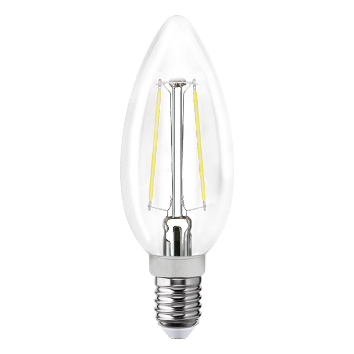 115533 Foco LED filamentos VELA 2W luz calida E12, caja color
