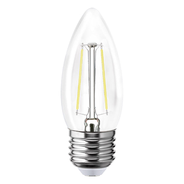 115534 Foco LED filamentos VELA 2W luz calida E27, caja color