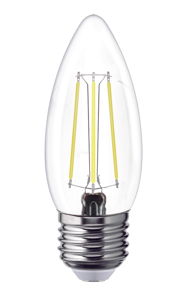 115536 Foco LED filamentos VELA 4W luz calida E27, caja color