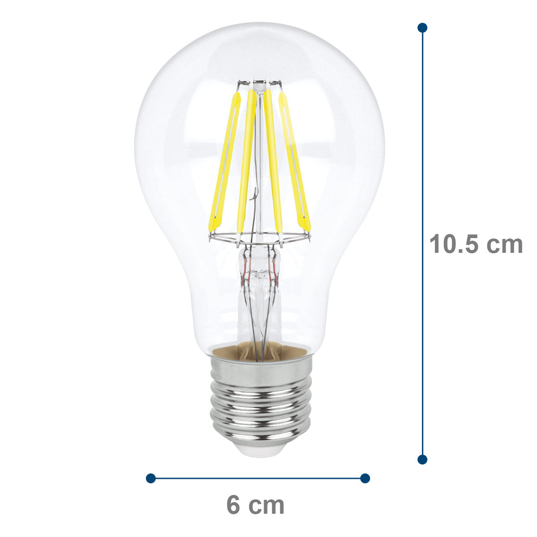 115593 Foco LED filamentos A19 6W luz blanca, caja color