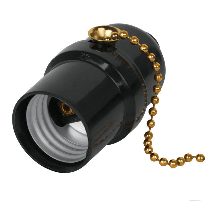 117504 Portalampara con interruptor cadena, baquelita