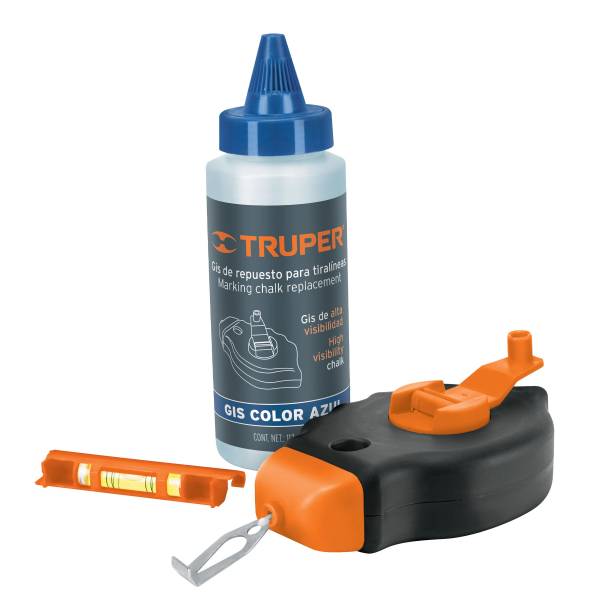11860 Tiralineas plastico con gis azul 4oz 30mts nivel TL50 Truper