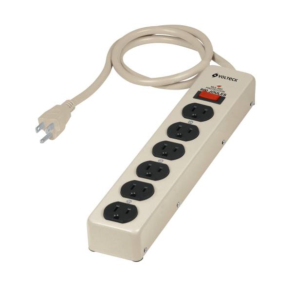 12448 Multicontacto con cable 75cm 06 contactos con indicador con supresor 600j Volteck