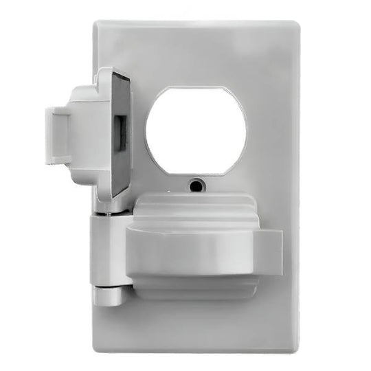 13704 Placa para contacto duplex intemperie gris Americano Kley