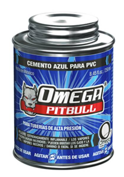 13776 Pegamento para PVC 250ml 1/4 azul Omega