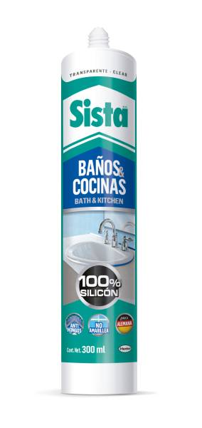 14087 Silicon baños y cocinas cartucho 300ml transparente F101 Sista