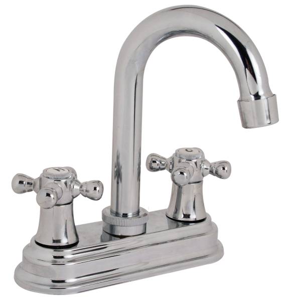 14936 Mezcladora lavabo de bronce tipo bar maneral cruz 1/4 de vuelta cromada 21032 Fontanery