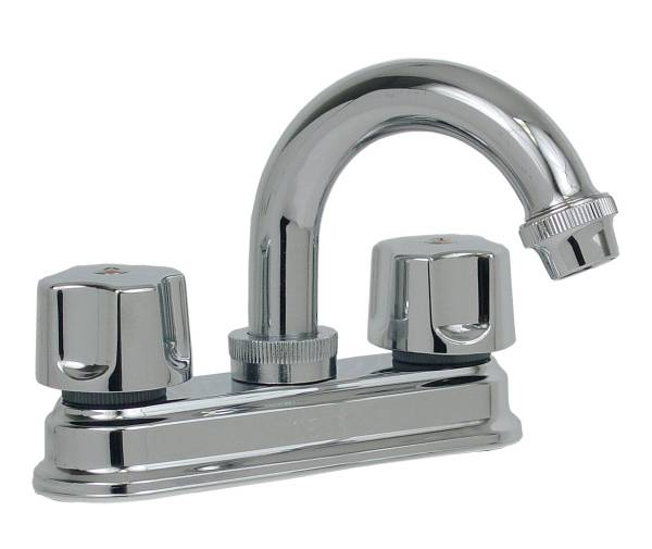 14958 Mezcladora lavabo de bronce tipo curvo maneral standard 1/4 de vuelta cromada 21051 Fontanery