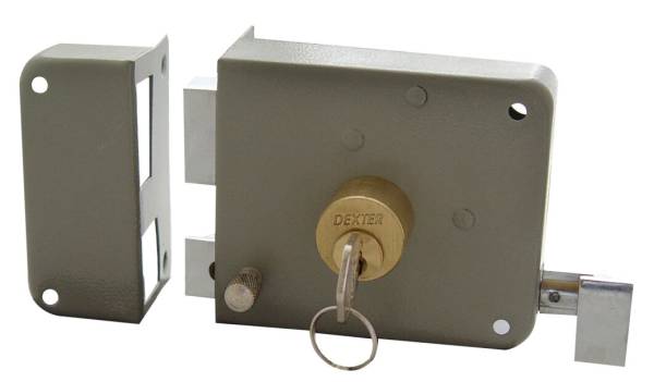 16564 Cerradura sobreponer izquierda gris clasica caja Dexter