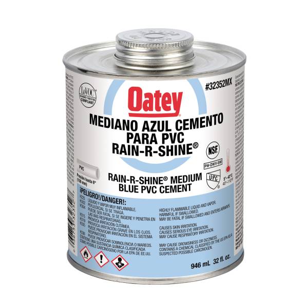 195392 Pegamento para PVC 946ml 1lt rain shine azul Oatey