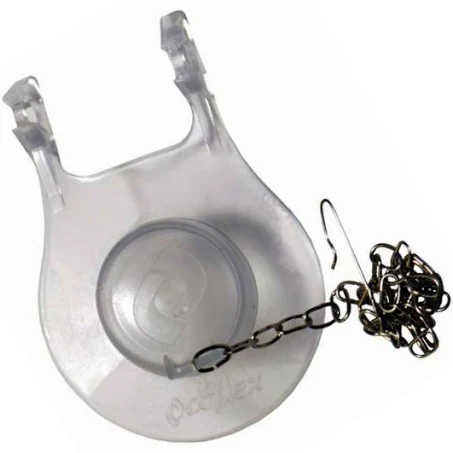 197810 Pera sapo 2" plastica transparente con cadena de acero inoxidable PB6025T Coflex