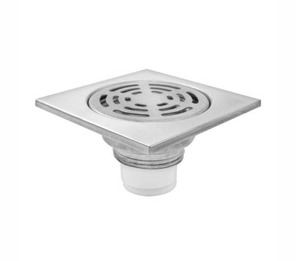 199424 Coladera cuadrada 4x4 de acero inoxidable anticucarachas 46ai Rugo