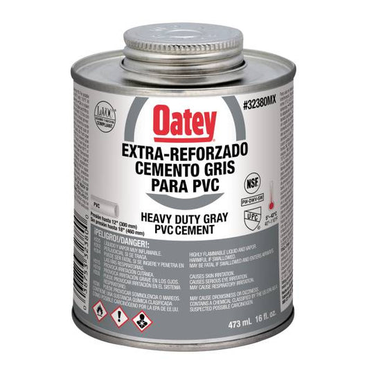 207039 Pegamento para PVC 473ml 1/2 etiqueta gris carbon Oatey