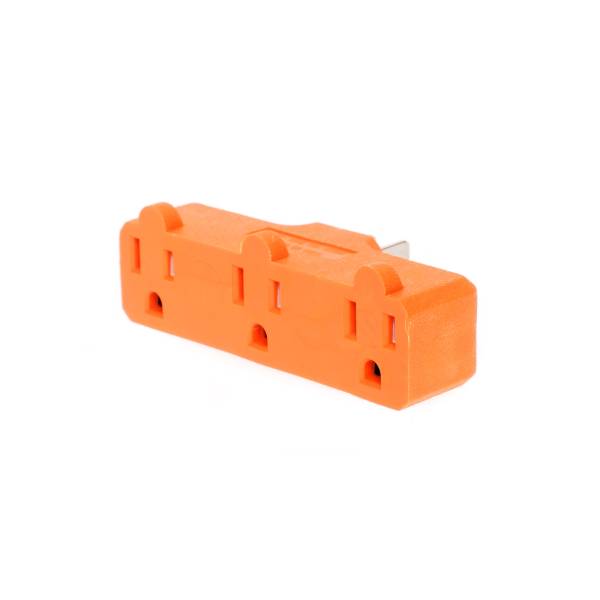 227072 Multicontacto rectangular 3 contactos 2p+t naranja en blister Igoto