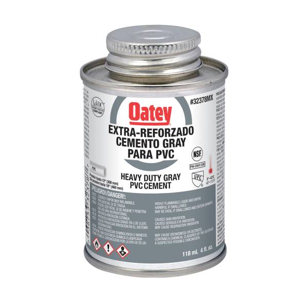 227571 Pegamento para PVC 118ml 1/8 etiqueta gris carbon Oatey