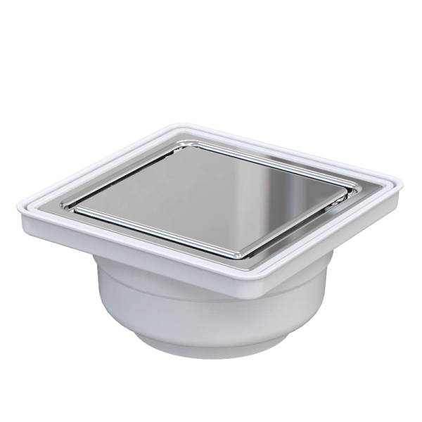 238483 Coladera cuadrada PVC de acero inoxidable minimalista 2605 Fleximatic