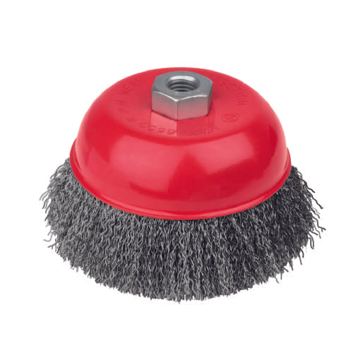 116621 Carda de copa de 3", alambre ondulado - entrada de 5/8"