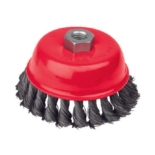 116641 Carda de copa de 5", alambre trenzado grueso - entrada 5/8"