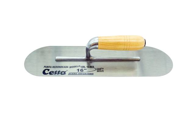 280808 Llana canto redondo 16" x 5" con 10 remaches mango de madera 10RL16RED Celta