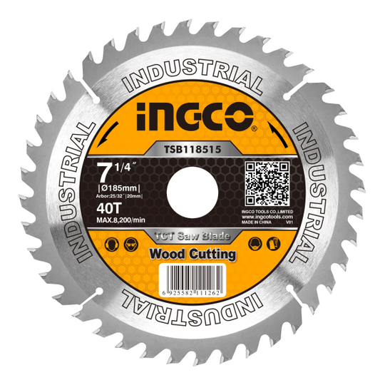 281095 Sierra para madera con 40 dientes de carburo 7-1/4 TSB118515 Ingco