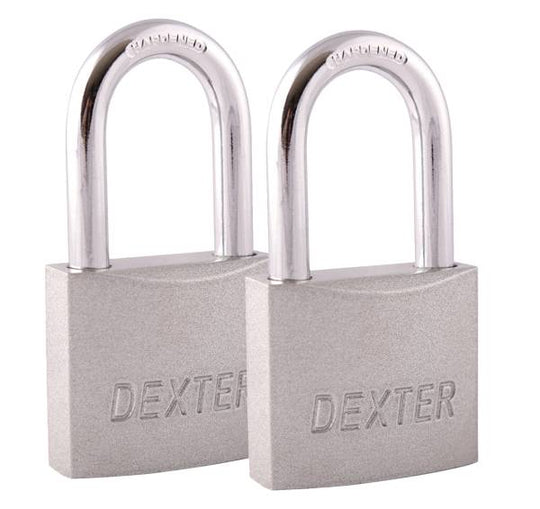 281738 Candado metalico 38mm llave tradicional gancho corto pulido con 2pz Dexter