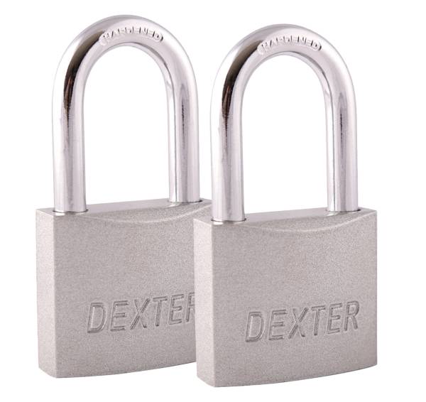 281738 Candado metalico 38mm llave tradicional gancho corto pulido con 2pz Dexter