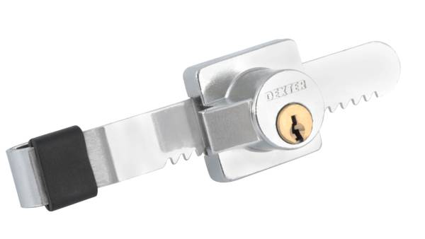 281739 Cerradura para vitrina cromada llave tradicional caja Dexter