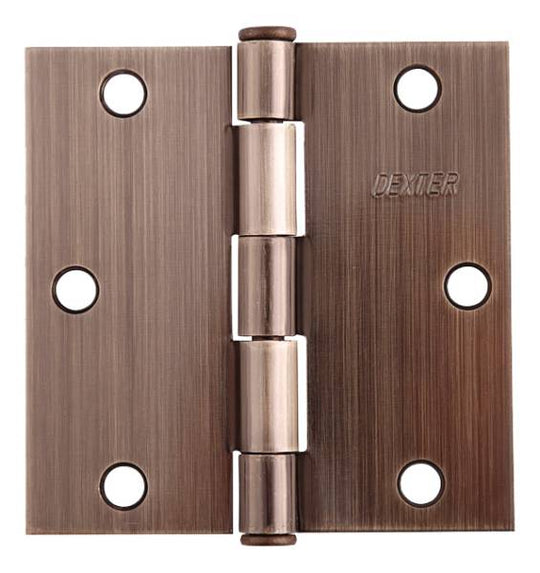 281741 Bisagra cuadrada ligera perno suelto con tornillos 3" laton antiguo Dexter