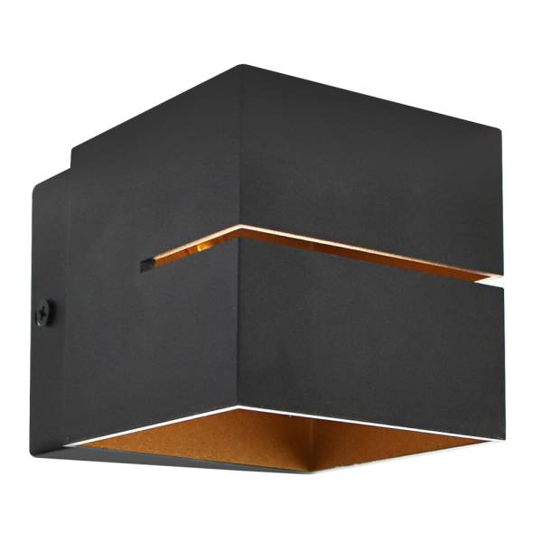 281749 Arbotante decorativo para pared cuadrado negro 5276 Adir
