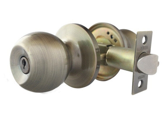 189885 Cerradura tubular llave boton laton brillante Barza Dexter