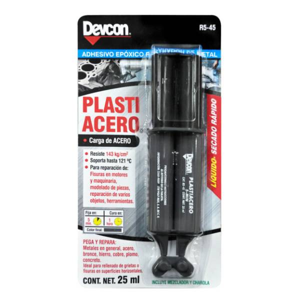 189955 Plastiacero 5 min gris 25 ml jeringa Devcon