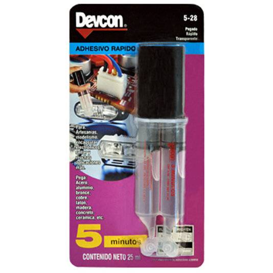 189957 Plastiacero 5 min transparente 25 ml jeringa Devcon