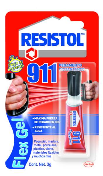 190213 Pegamento instantaneo 03.0gr gel 911 Resistol
