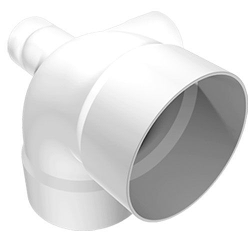 190877 Codo PVC cementar 90 110mm 4" salida lateral y salida trasera 2" cresco/amanco