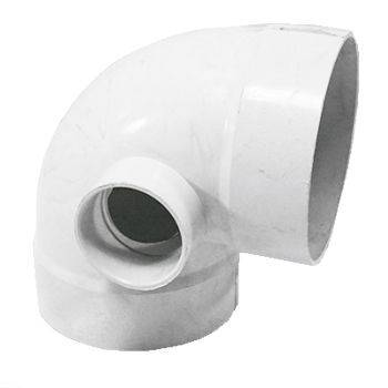 191077 Codo PVC cementar 90 110mm 4" salida lateral 2" cresco/amanco