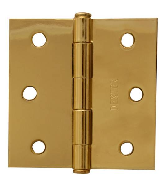 191206 Bisagra cuadrada ligera perno suelto con tornillos 3" laton brillante Dexter
