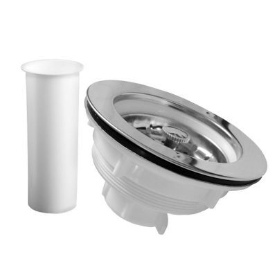 191956 Contracanasta para fregadero con tubo plastico cubierto de acero inoxidable 4402 Fleximatic