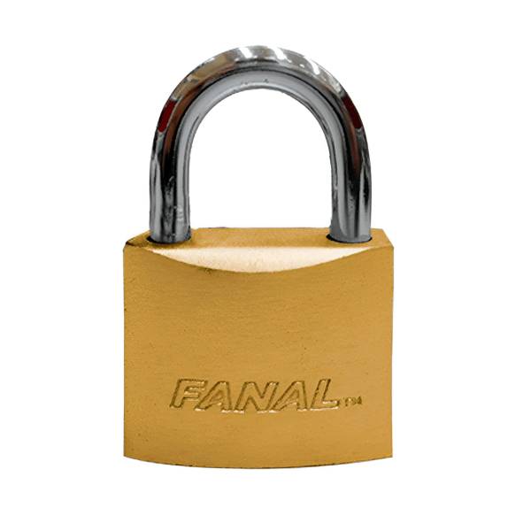 192969 Candado metalico 32mm llave tradicional gancho corto laton en caja Fanal