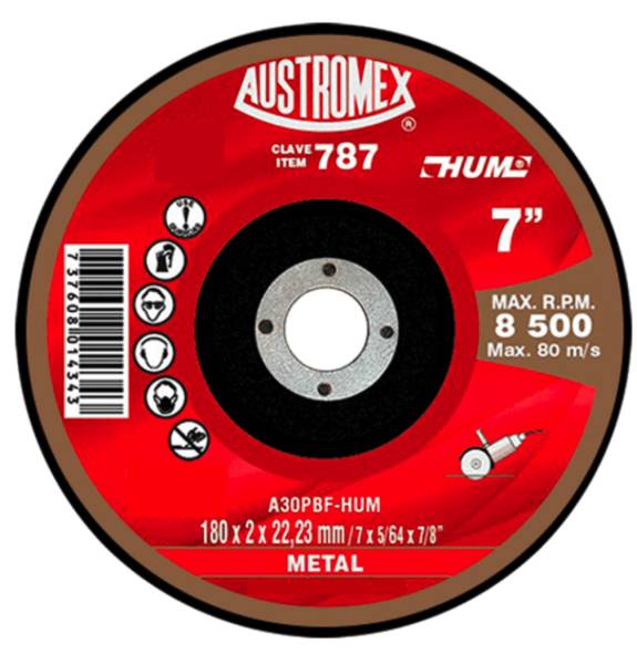 193284 Disco corte metal 7" x 5/64" x 7/8" hum 787 Austromex