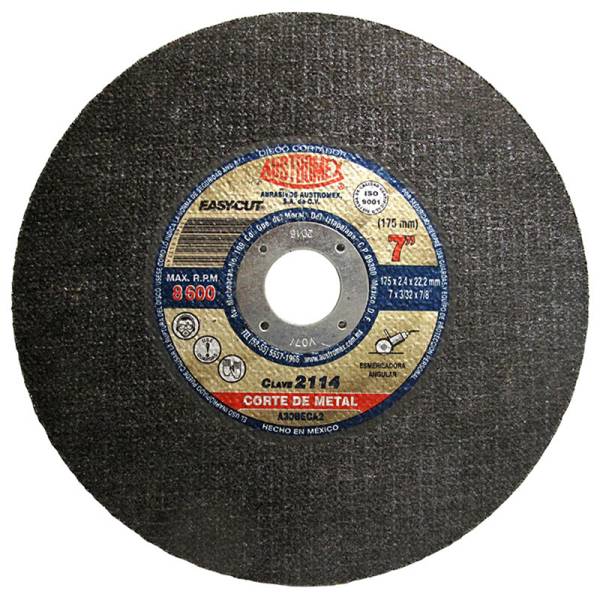 193752 Disco corte metal 7" x 3/32" x 7/8" easy cut 2114 Austromex