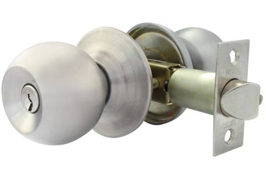 194094 Cerradura tubular llave boton acero inoxidable Barza Dexter